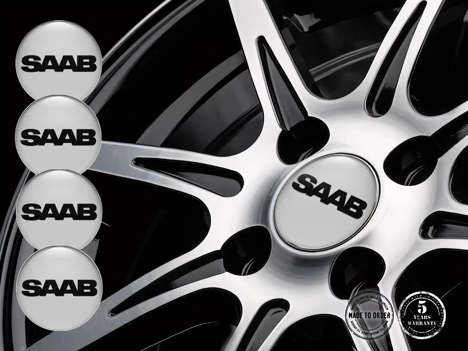 Saab Car Rim Decal Style Premium Dome Edition